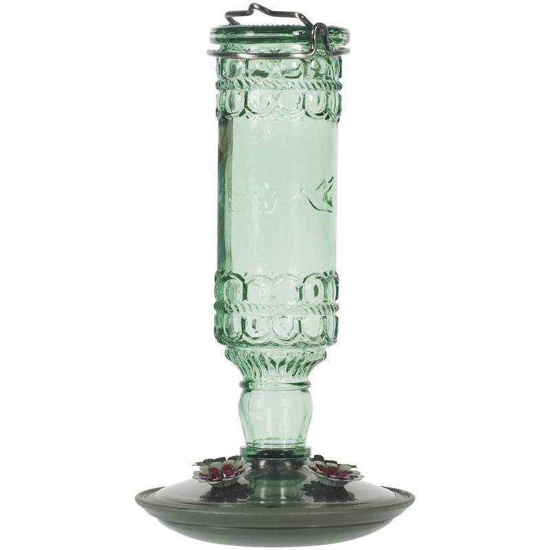 lot 19752 image: Perky-Pet 10 oz Green Antique Hummingbird Feeder - Retail $67