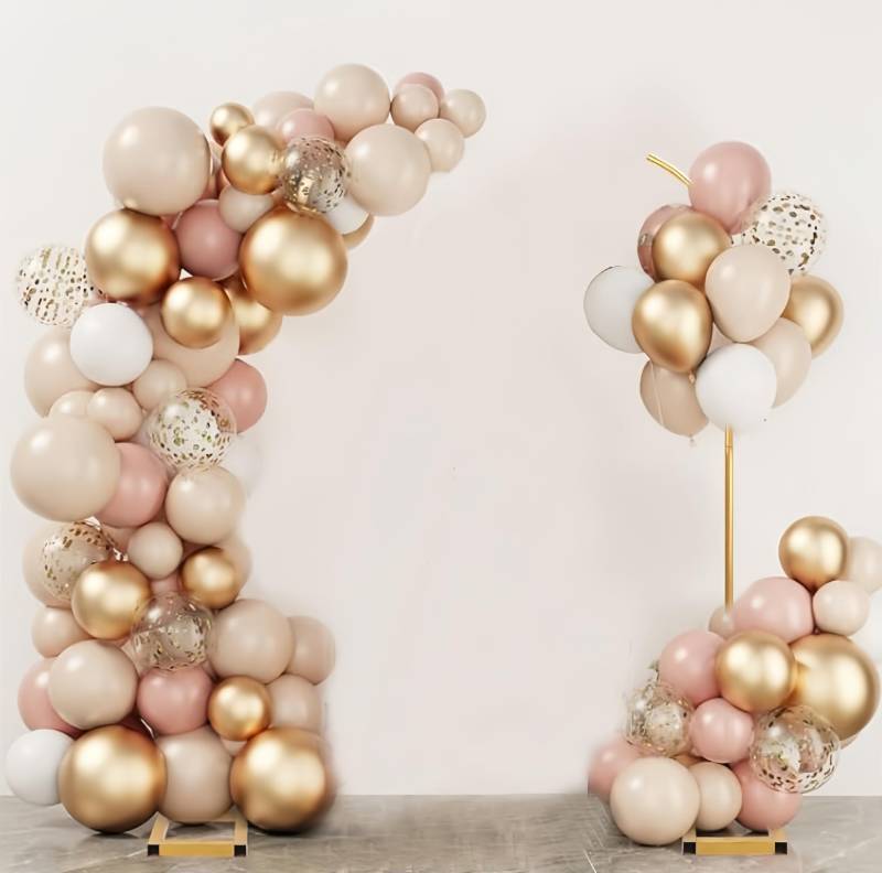 lot 9431 image: Balloon Arch Stand Set of 2 - Metal Backdrop for Wedding, Birthday, Anniversary, Bridal and Baby Shower - Flower and Floral Arch for Ceremony - Retail $39