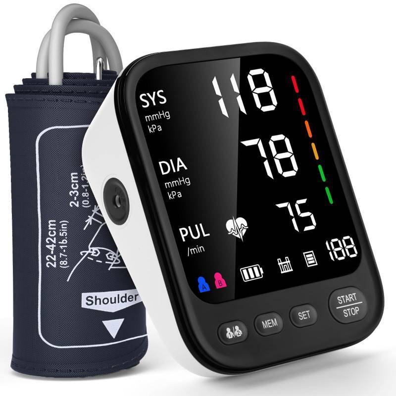 lot 9442 image: Blood Pressure Machine, Automatic Upper Arm Blood Pressure Monitor with 2x199 Readout, 4.5 Inch Backlit Large Screen Adjustable Large Cuff 9 to 17 Inches - Arrhythmia and Home Hypertension Detector - Retail $80