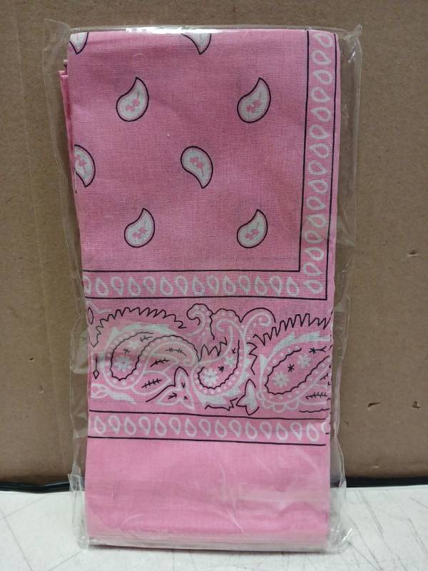 lot 38729 image: Pink Paisley Bandana 6 Pack