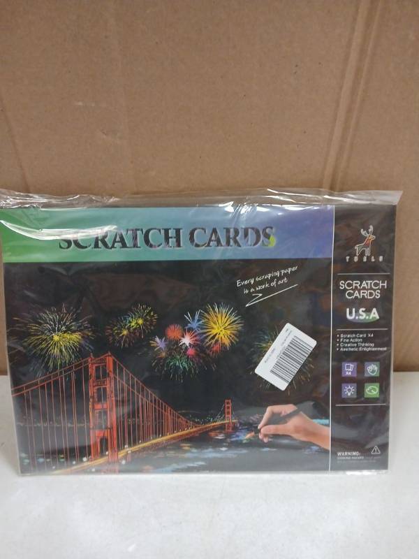 lot 26977 image: Scratch Art Cards 4pcs with Tools