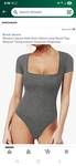 MANGOPOP Square Neck Bodysuit Grey Size XX-Large