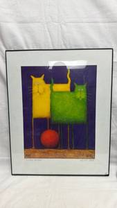 lot 7 image: Framed Art Print Double Trouble Cats Kessler