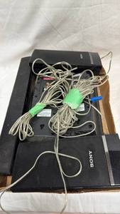 lot 301 image: Sony Home Theater Speaker System with Subwoofer and Cables