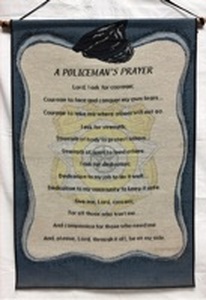 lot 11 image: A Policemans Prayer Woven Wall Hanging Tapestry