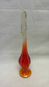 lot 24 image: Glass Vase - Red Orange Yellow Gradient