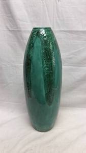 lot 26 image: Green Ceramic Vase with Textured Surface