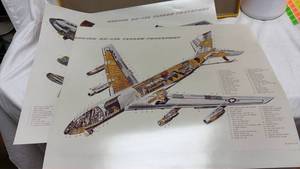lot 29 image: 2 Boeing KC-135 Tanker Transport Cutaway Technical Diagram Prints