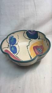lot 51 image: Painted Ceramic Bowl with Abstract Organic Motifs