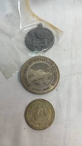lot 60 image: Lot of 3 Commemorative Medals and Tokens Great Seal of Kansas Prairie Band Potawatomi