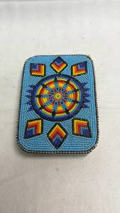 lot 104 image: Beaded Belt Buckle with Geometric Design