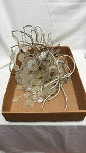 lot 128 image: Chandelier with Leaf-Shaped Plastic Pendants and Metal Frame
