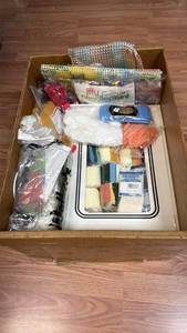lot 129 image: Jiffy Needlepoint Kits and Yarn Lot