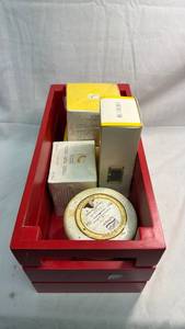 lot 157 image: Perlier Banana Velours Nourishing Body Treatment 300mL lot of 3 plus Elaruha Brown Sugar Scrub