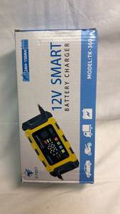 lot 170 image: 12V SMART Battery Charger Model TK-360 with Clamps and Cable