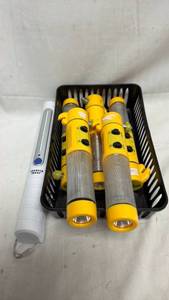lot 183 image: Yellow LED Beacon Flashlights with Magnetic Base, 5 Units