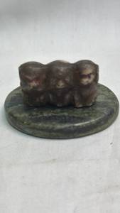 lot 185 image: Small Figural Figurine Group on Oval Base Marked JAPAN - see no evil, hear no evil, speak no evil