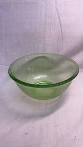 lot 188 image: Green Glass Bowl 8 inch Diameter