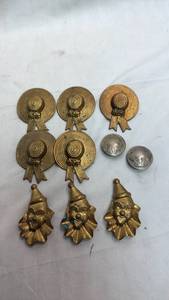 lot 199 image: Decorative Brass Button Cover Lot - 10 pieces