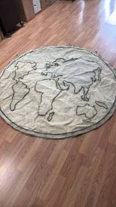 lot 205 image: Circular World Map Wall Art (62 in Diameter)