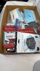 lot 221 image: Face Masks Lot Christmas, Fashion Non-Medical, Blue Disposable