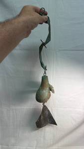 lot 248 image: Brass Wind Chime Mobile with Bells and Leaf Clappers