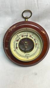 lot 253 image: Jason Barometer - Rain Change Fair Weather Wood Brass Germany