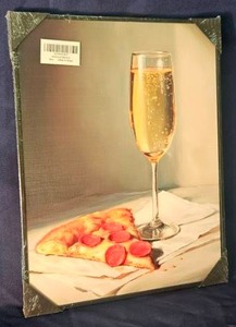 lot 171 image: Wall Art Print Champagne and Pizza