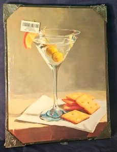 lot 172 image: Wall Art Print Martini Cocktail and Crackers