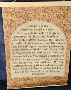 lot 179 image: Psalm 23 Wall Hanging Scroll