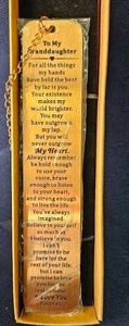 lot 202 image: My Granddaughter Engraved Bookmark