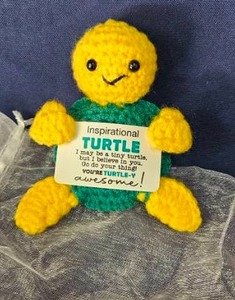lot 207 image: Inspirational Turtle Crocheted Plush Toy&nbsp