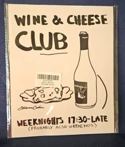 lot 214 image: Wine &amp Cheese Club Poster Print&nbsp