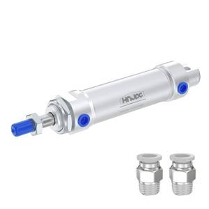 lot 23 image: HNJPC MAL Mini Pneumatic Cylinder 1 inch (25mm) Bore 2 inch (50mm) Stroke, Compact Round Body Double Acting Aluminum Air Cylinder (MAL25x50) - Retail $16