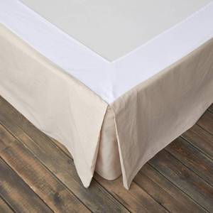lot 26 image: BISELINA French Linen Wrap Around Bed Skirt with Pleated Corner 18-Inch Tailored Drop Natural Flax Cotton Blend Basic Soft Cozy (18 Queen, Linen) - Retail $50