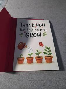 lot 37 image: Card Thoughtful Gift for Teacher, Coworker, Mentor, Appreciation Message for Teacher��s Day, Retirement, or End of Year, 8x5.3 Inch - Retail $6