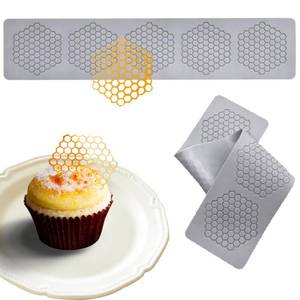lot 63 image: Honeycomb Molds Silicone (2 PCS) Jopgeey Tuile Fondant Molds with Hollow 3D Beehive Candy Lace Silicone Mold for Baking, Polymer Clay, Sugar Craft Dessert Cupcake Cake Decorating - Retail $8