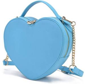 lot 817 image: lola mae Heart Shape Satchel Crossbody Purse for women Zip Around Shoulder Bag (Blue-759) - Retail $25