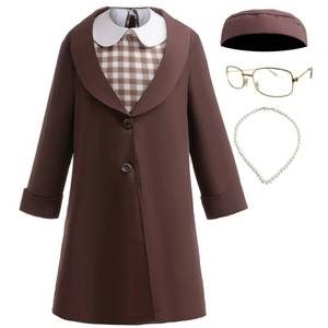 lot 818 image: Coolproud American Historical Figures Rosa Parks Costume includes coat dress glasses hat and necklace 13-14 Years - Retail $36