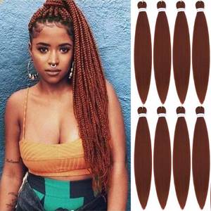 lot 874 image: Alrence Pre Stretched Braiding Hair Long Braid 30 Inch 8 Packs Professional Braiding Hair Extensions Synthetic Crochet Twist Braids (30 Inch, 350#) - Retail $24