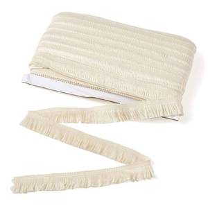 lot 875 image: MegaPet Polyester Fringe Tassel Lace Trim 1 Inch x 82 Feet Chainette Fringe Fibre Trim Linen for Sewing Quilting Clothes Accessories Lampshade Curtain Home Decoration - Retail $12