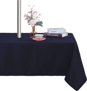 lot 892 image: Fitable Table Cover Outdoor and Indoor Tablecloth - Washable Waterproof Wrinkle Free Table Cloth with Zipper and Umbrella Hole for SpringSummerPartyPicnicBBQSPatio Navy 60x84 inch - Retail $17