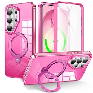 lot 896 image: TEECOVER for Samsung Galaxy S26 Ultra Case 6.9, with Magnetic Ring Stand Built-in Screen ProtectorWireless ChargingMilitary Shockproof Full Body Cover for Galaxy S26 Ultra case - Hot Pink - Retail $24