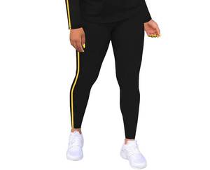 lot 897 image: BNGPIKLY Hiking Lounge Sets for Women Sweet Striped Sweatpants BlackYellow L - Retail $20