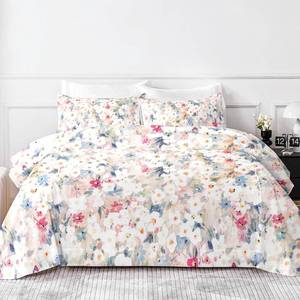 lot 907 image: HCORA Floral King Size Sheets Set, Luxury 1800TC Hotel Quality Double Brushed Microfiber Deep Pocket Bed Sheets, Ultra Soft, Breathable and Cooling, 4PC, King - Retail $28