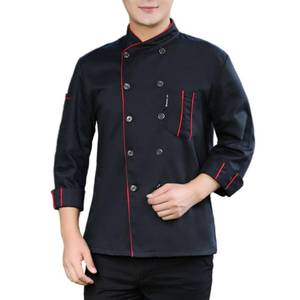 lot 908 image: Unisex Chef Coat for Men Long Sleeves Solid Chef Jacket Hotel Restaurant Work Shirt Uniform (Black,S) - Retail $27