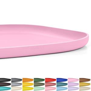 lot 917 image: SMILOOL Small Silicone Pet Food Mat with Raised Edge for Food and Water Bowl, Square Dog Feeding Mats, Cat Food Trays for Floor Waterproof, Rubber Tray for Dogs and Cats, 12 x 12 x 0.7 Pink - Retail $9