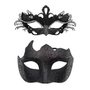 lot 926 image: Venetian Party Mask for Couples Black Shiny Rhinestone Mardi Gras Mask - Halloween Costume Accessory - Retail $9,515
