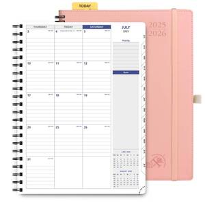 lot 935 image: BROWN NOT PINK POPRUN 2025-2026 Academic Planner Spiral Bound, 8.5 x 11.25 Appointment Book (July 2025-June 2026) Quarter-Hourly Weekly Schedule, Leather Cover, Monthly Tabs, 2 Inner Pockets - Brown - Retail $1,497