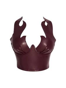 lot 937 image: SweatyRocks Womens Plus Size Y2k Going Out Leather Crop Top Punk Push Up Corset Tops Camsiole Burgundy 4X-Large Plus - Retail $24